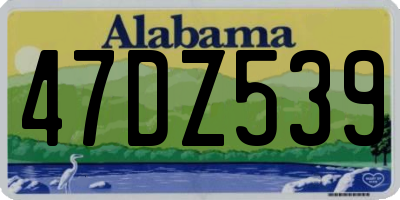 AL license plate 47DZ539