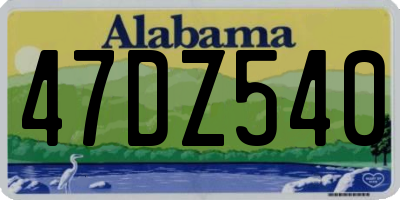 AL license plate 47DZ540