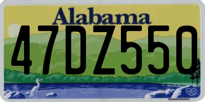 AL license plate 47DZ550