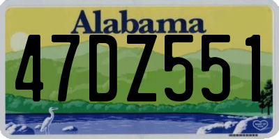 AL license plate 47DZ551