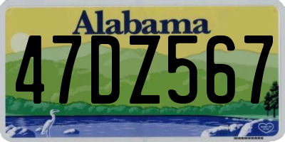AL license plate 47DZ567