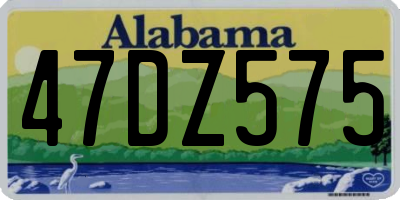 AL license plate 47DZ575