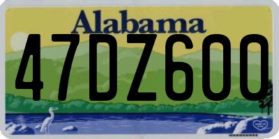 AL license plate 47DZ600