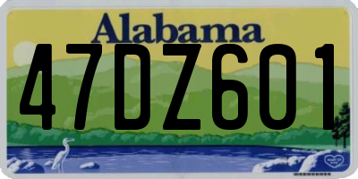 AL license plate 47DZ601