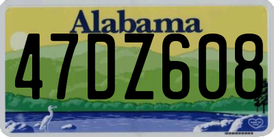 AL license plate 47DZ608