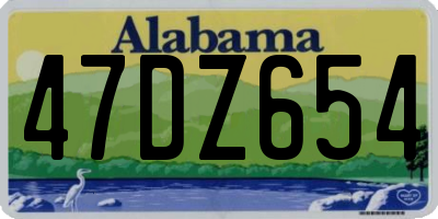 AL license plate 47DZ654