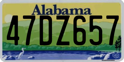 AL license plate 47DZ657