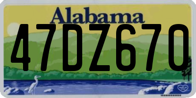 AL license plate 47DZ670