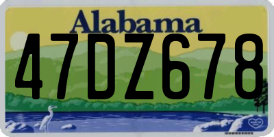 AL license plate 47DZ678
