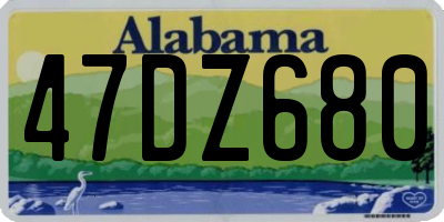 AL license plate 47DZ680