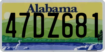 AL license plate 47DZ681