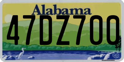 AL license plate 47DZ700