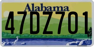 AL license plate 47DZ701