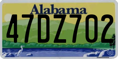 AL license plate 47DZ702