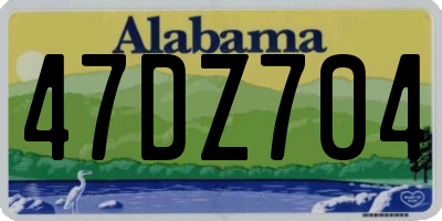 AL license plate 47DZ704
