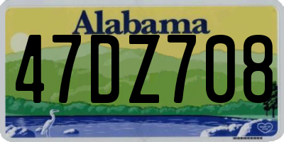 AL license plate 47DZ708