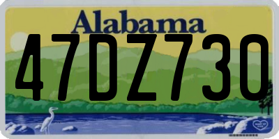 AL license plate 47DZ730