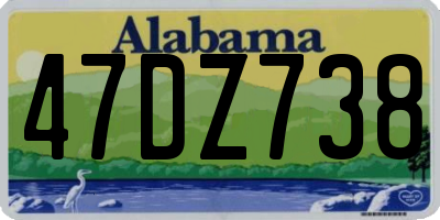 AL license plate 47DZ738