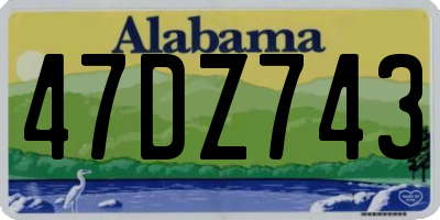 AL license plate 47DZ743