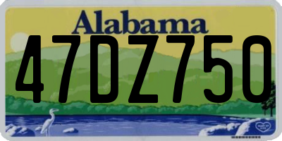 AL license plate 47DZ750