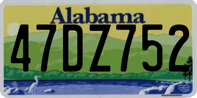 AL license plate 47DZ752
