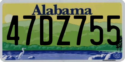 AL license plate 47DZ755