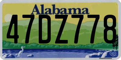 AL license plate 47DZ778