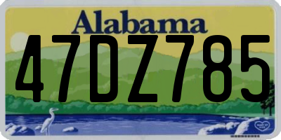 AL license plate 47DZ785