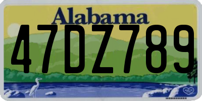 AL license plate 47DZ789