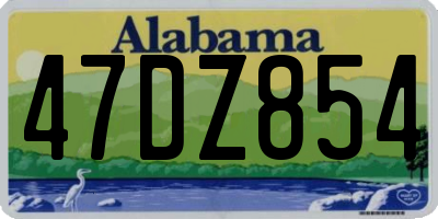 AL license plate 47DZ854