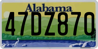AL license plate 47DZ870