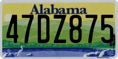AL license plate 47DZ875