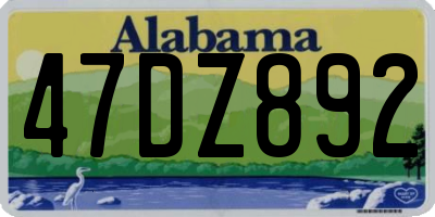 AL license plate 47DZ892
