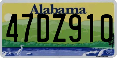 AL license plate 47DZ910