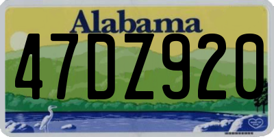 AL license plate 47DZ920
