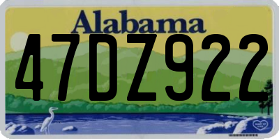 AL license plate 47DZ922
