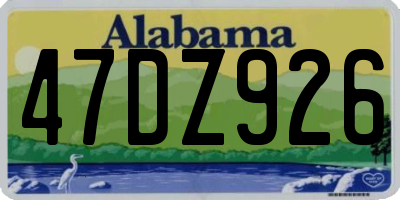 AL license plate 47DZ926