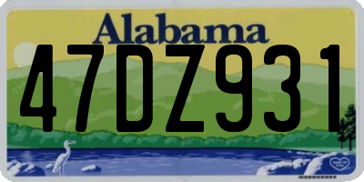 AL license plate 47DZ931