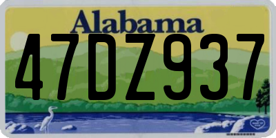 AL license plate 47DZ937