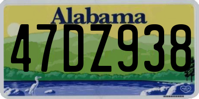 AL license plate 47DZ938
