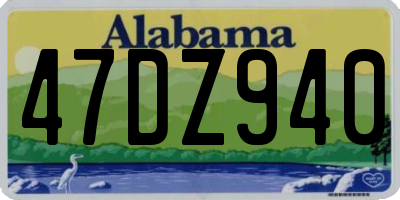 AL license plate 47DZ940