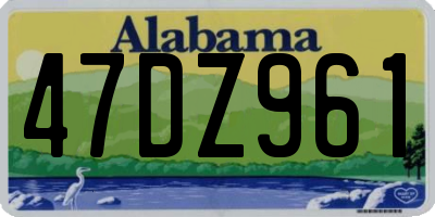 AL license plate 47DZ961