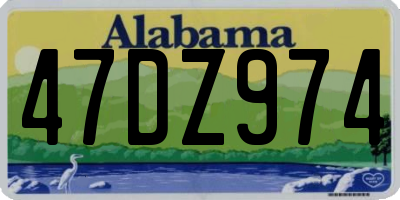 AL license plate 47DZ974