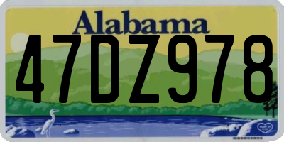 AL license plate 47DZ978