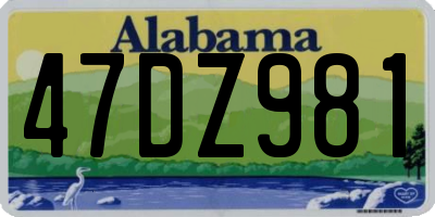 AL license plate 47DZ981
