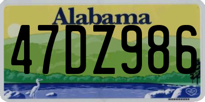 AL license plate 47DZ986