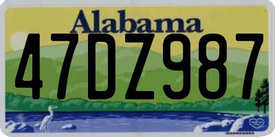 AL license plate 47DZ987