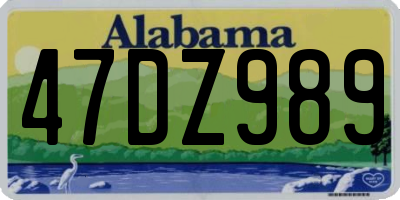 AL license plate 47DZ989