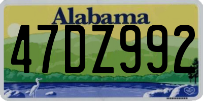 AL license plate 47DZ992