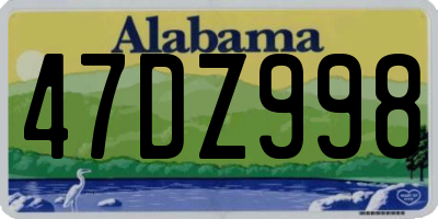 AL license plate 47DZ998